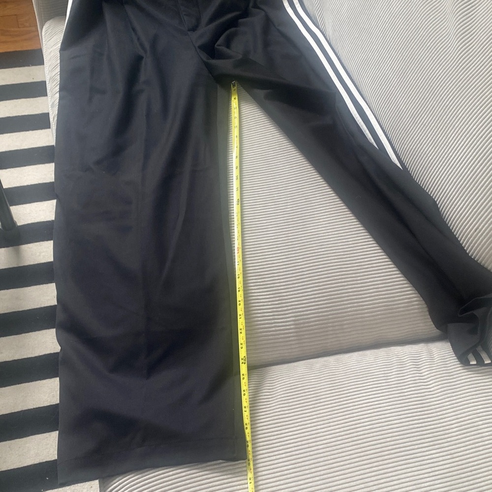 Black Track Pants with White Side Stripes - Picture 7 of 12